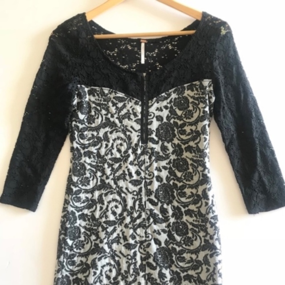 Free People Floral Bodycon with Lace Detail
